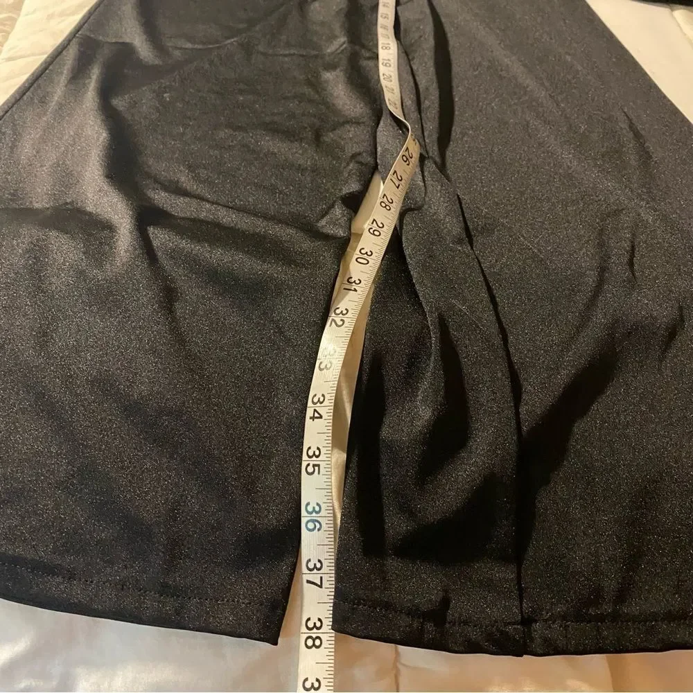 Kelle dance black feather costume 2 piece wide leg pants top 2900 3806 MA adult
